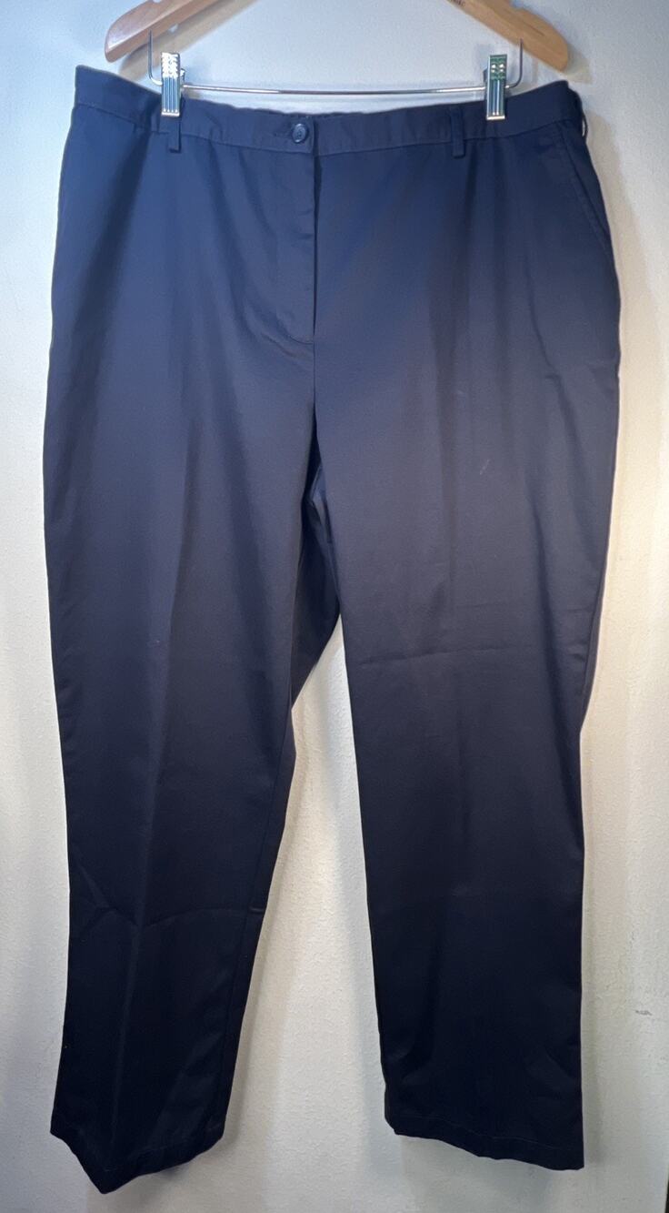Lands' End Navy Khakis women’s 18W Fit 3 pants 38 * 30 Elastic Waist Back Pocket